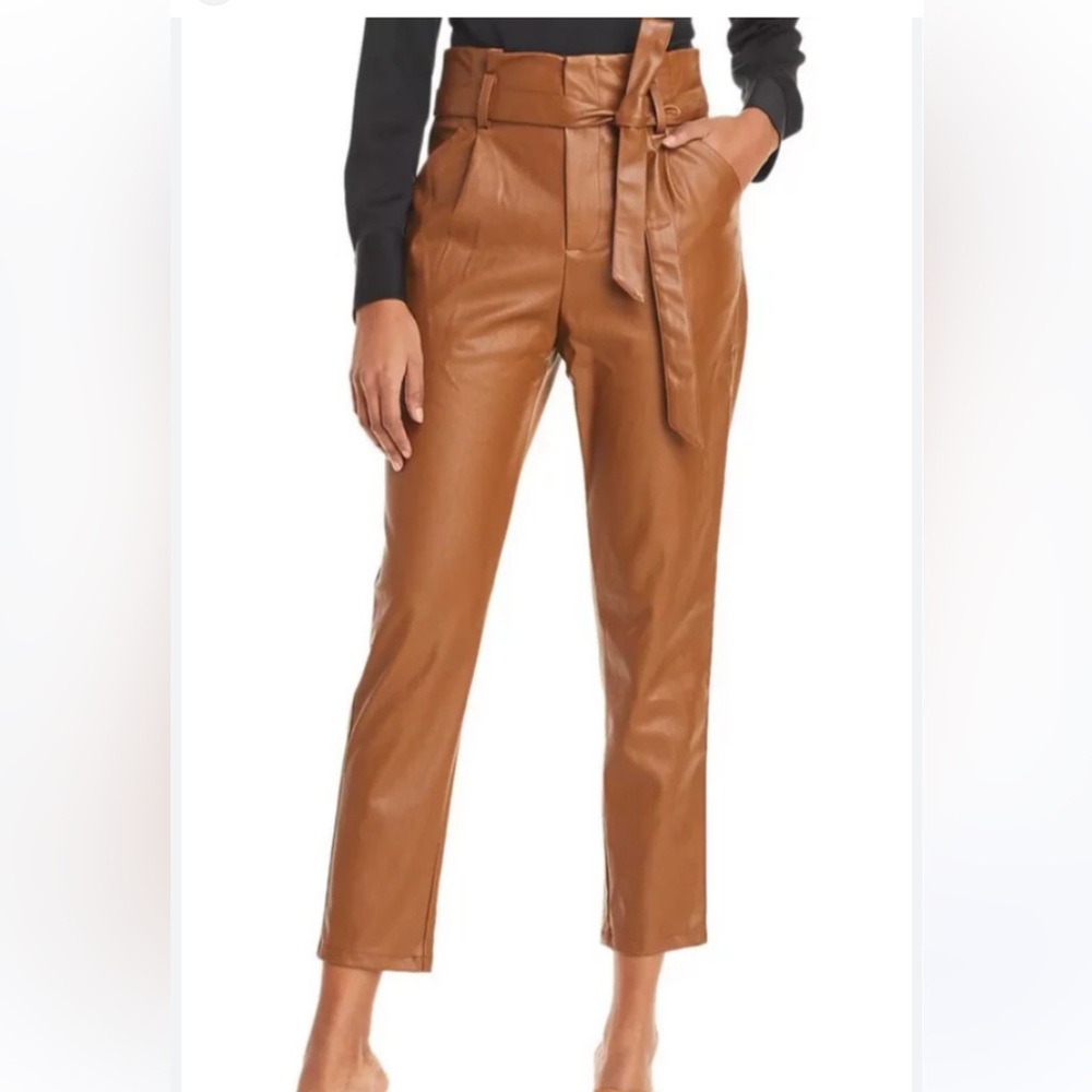 Lucy Paris faux leather Paperbag pants
